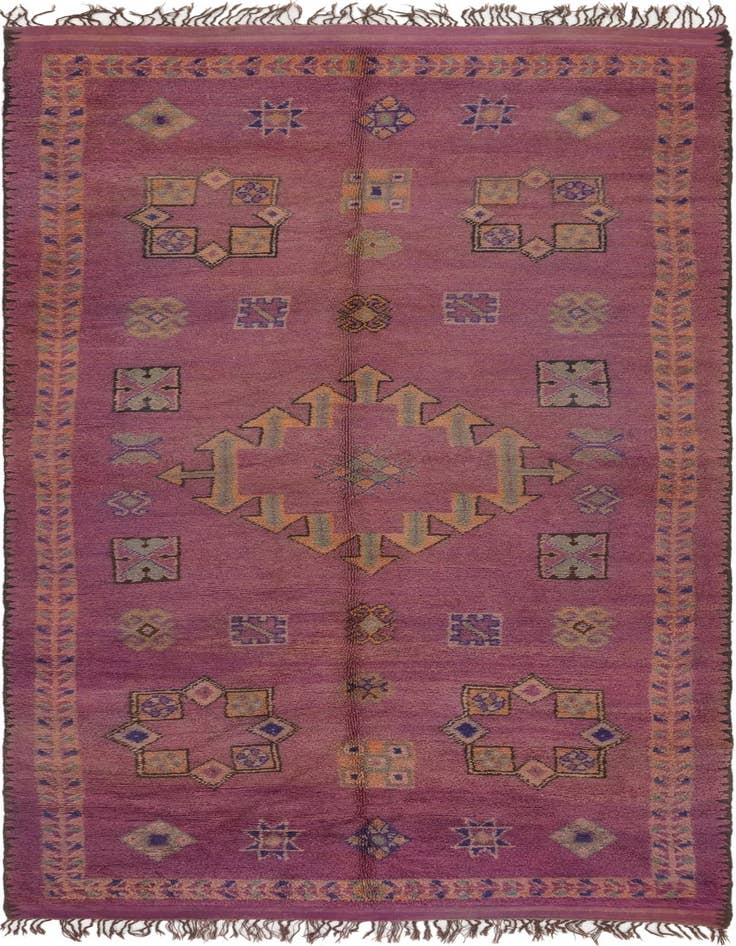 Detail image of 6' 4 x 15' 9 Hand Knotted Moroccan Wool Runner Rug