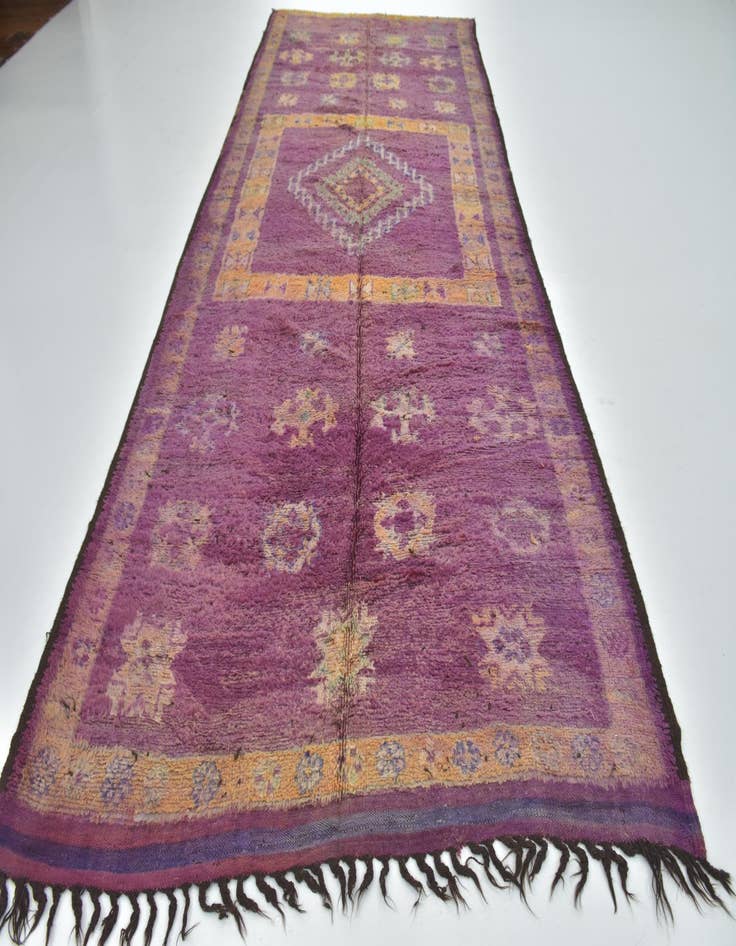 Detail image of 6' 6 x 15' 9  Hand Knotted Moroccan Wool Runner Rug