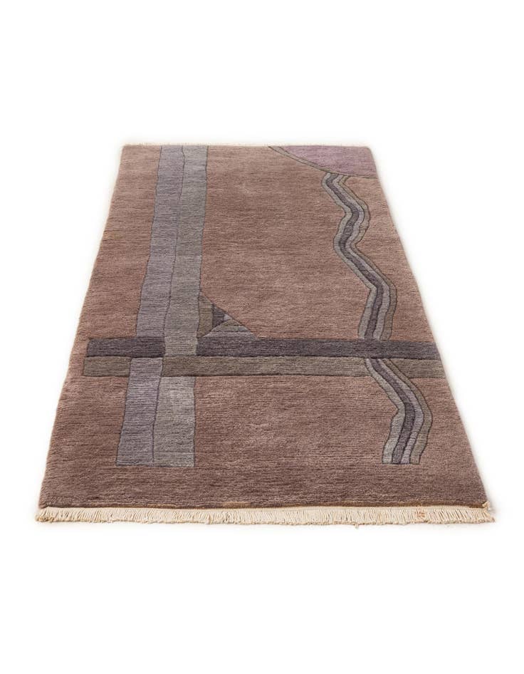 Detail image of 2' 4 x 5' 2 Hand Knotted Nepal Wool Runner Rug