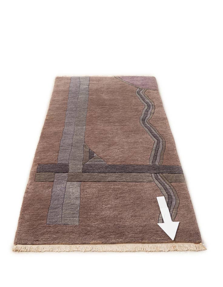 Detail image of 2' 4 x 5' 2 Hand Knotted Nepal Wool Runner Rug