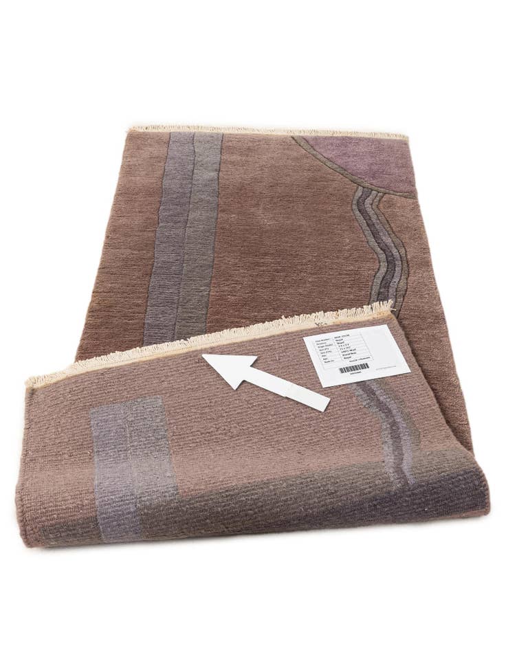 Detail image of 2' 4 x 5' 2 Hand Knotted Nepal Wool Runner Rug