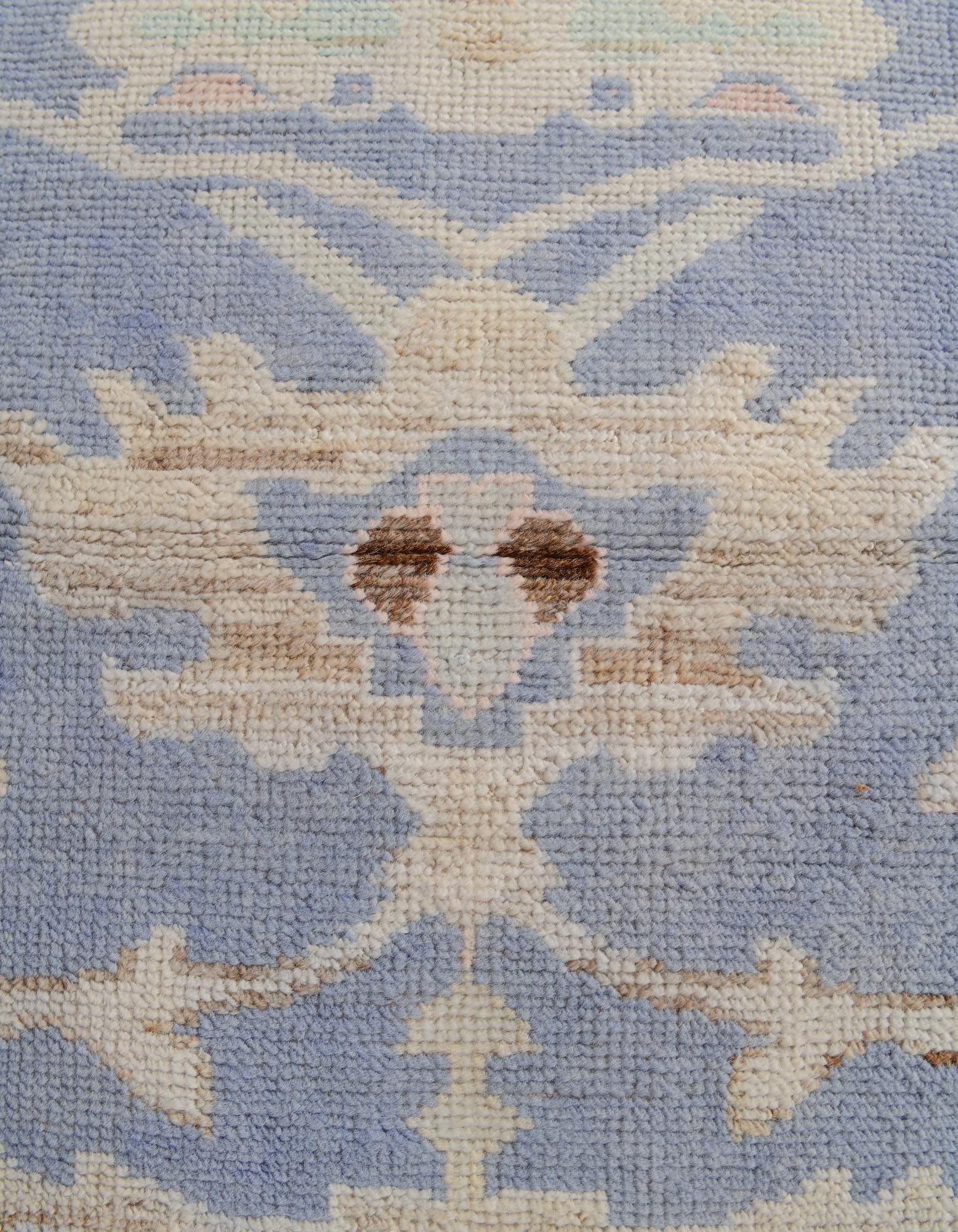 2' 7 x 12' 1 Hand Knotted Oushak Wool Runner Rug