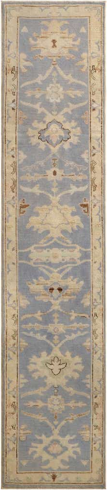 2' 7 x 12' 1 Hand Knotted Oushak Wool Runner Rug