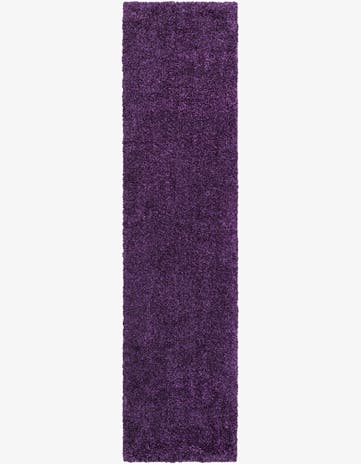 Violet Solid Frieze Runner Rug