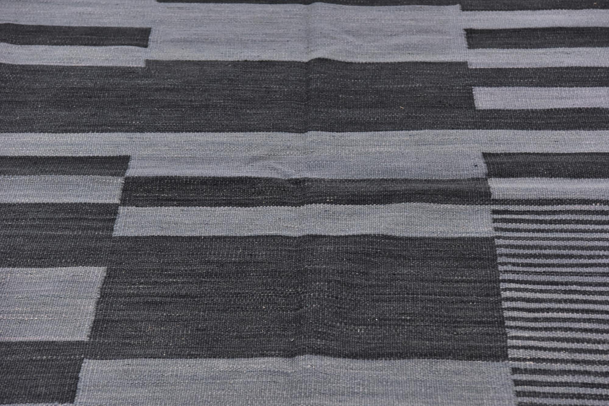 5' 2 x 6' 4 Hand Woven Kilim Modern Wool Square Rug