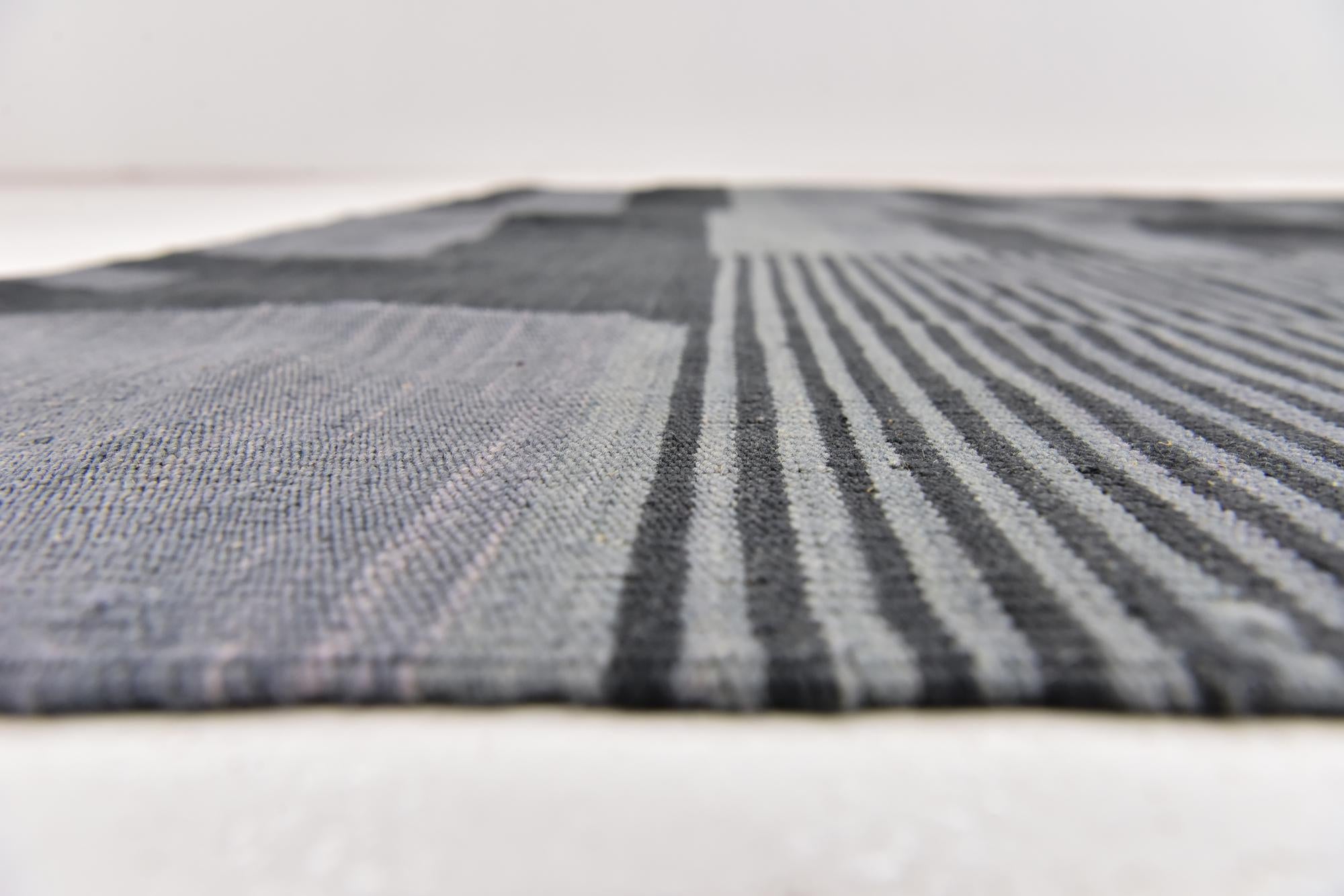 5' 2 x 6' 4 Hand Woven Kilim Modern Wool Square Rug