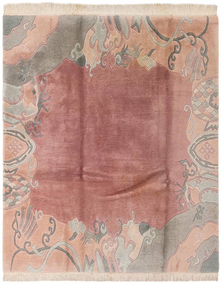 Detail image of 6' 7 x 6' 7 Hand Knotted Tibet Wool Square Rug