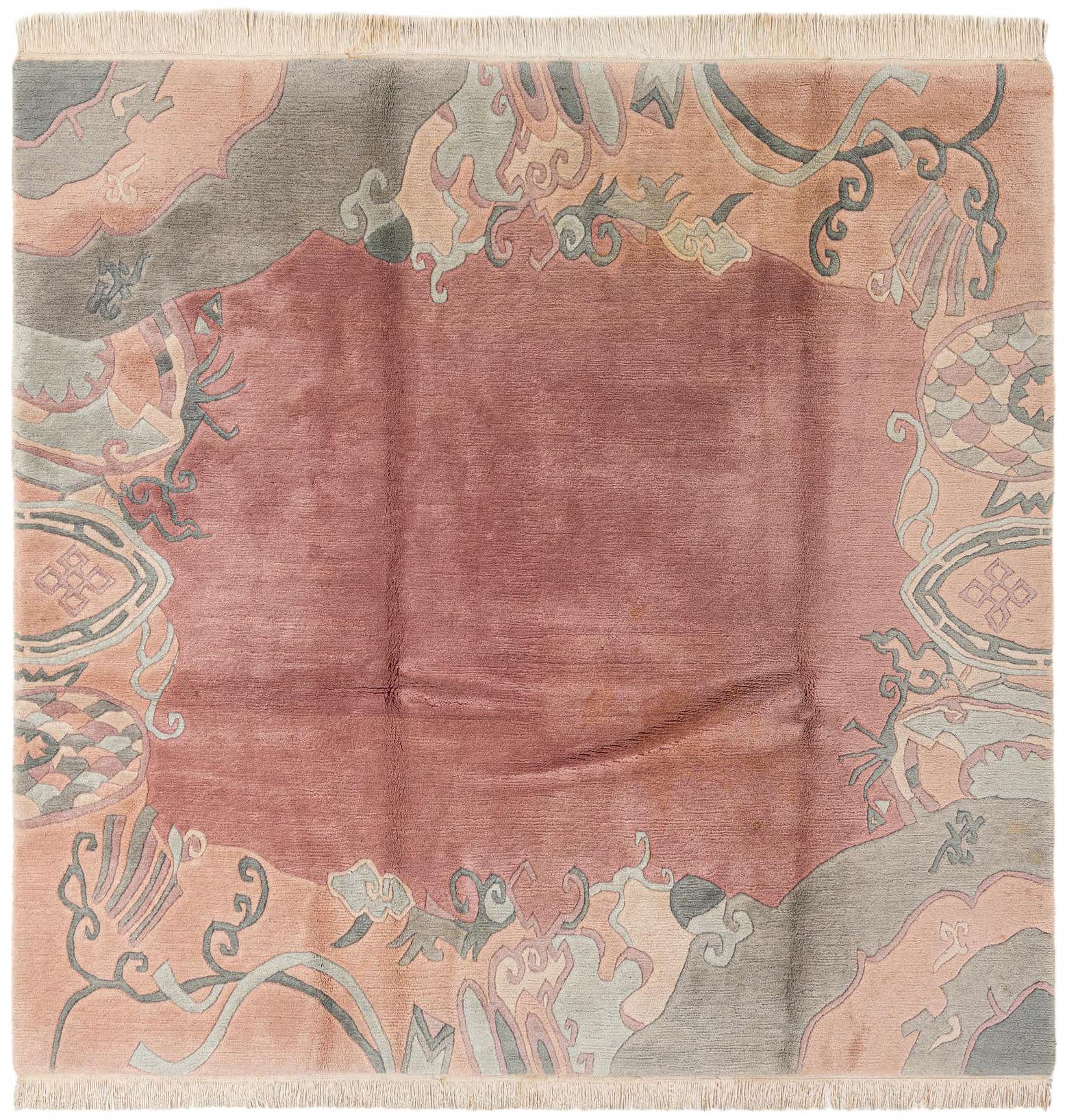 6' 7 x 6' 7 Hand Knotted Tibet Wool Square Rug