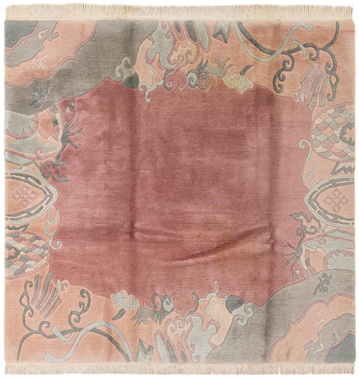 Detail image of 6' 7 x 6' 7 Hand Knotted Tibet Wool Square Rug