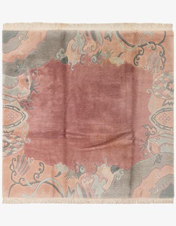 6' 7 x 6' 7 Hand Knotted Tibet Wool Square Rug