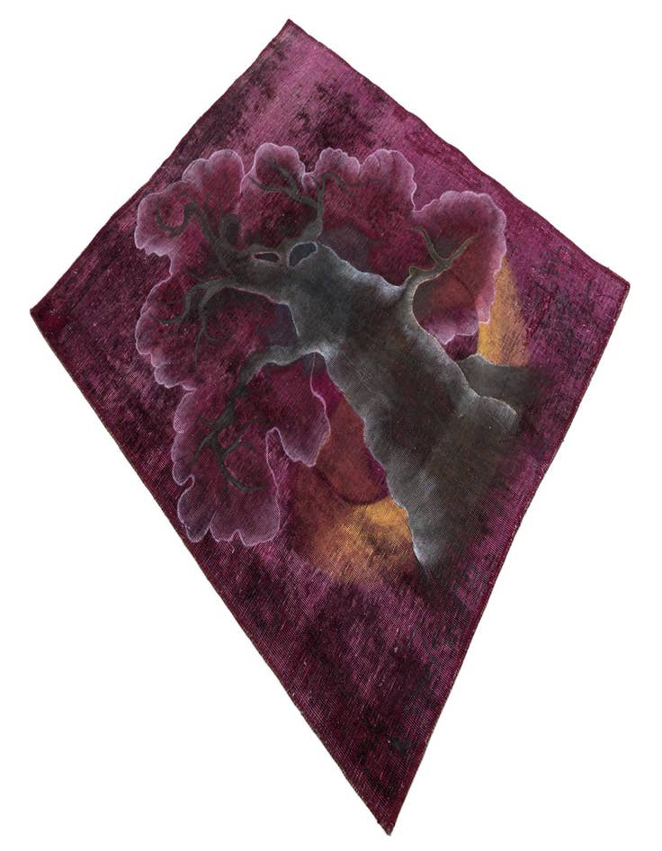 Detail image of 3' 7 x 4' 2  Hand Knotted Ultra Vintage Persian Wool Square Rug