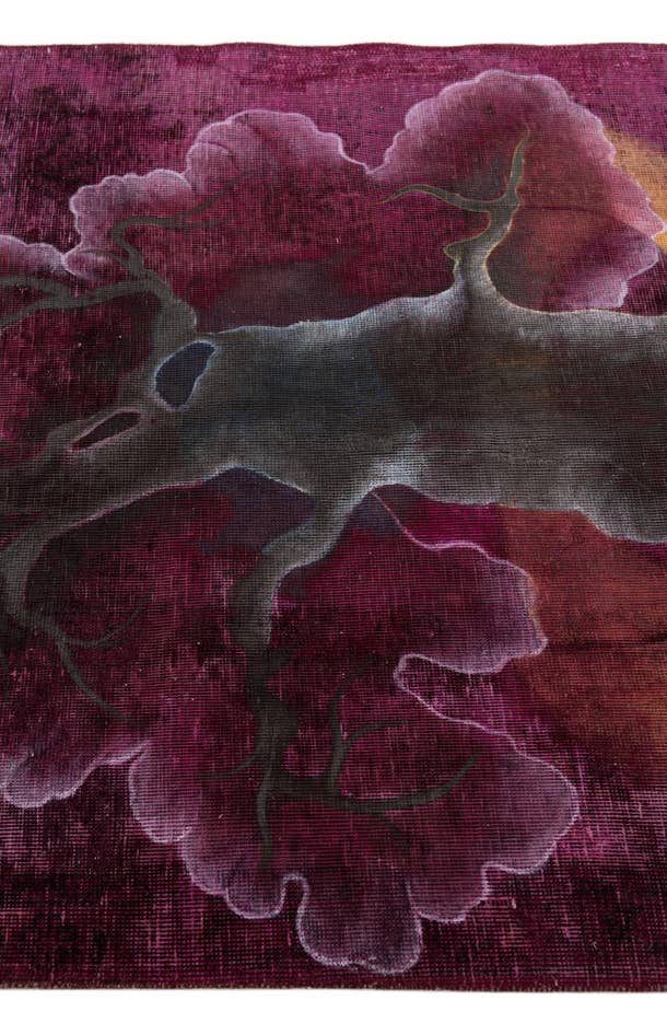 Detail image of 3' 7 x 4' 2 Hand Knotted Ultra Vintage Persian Wool Square Rug