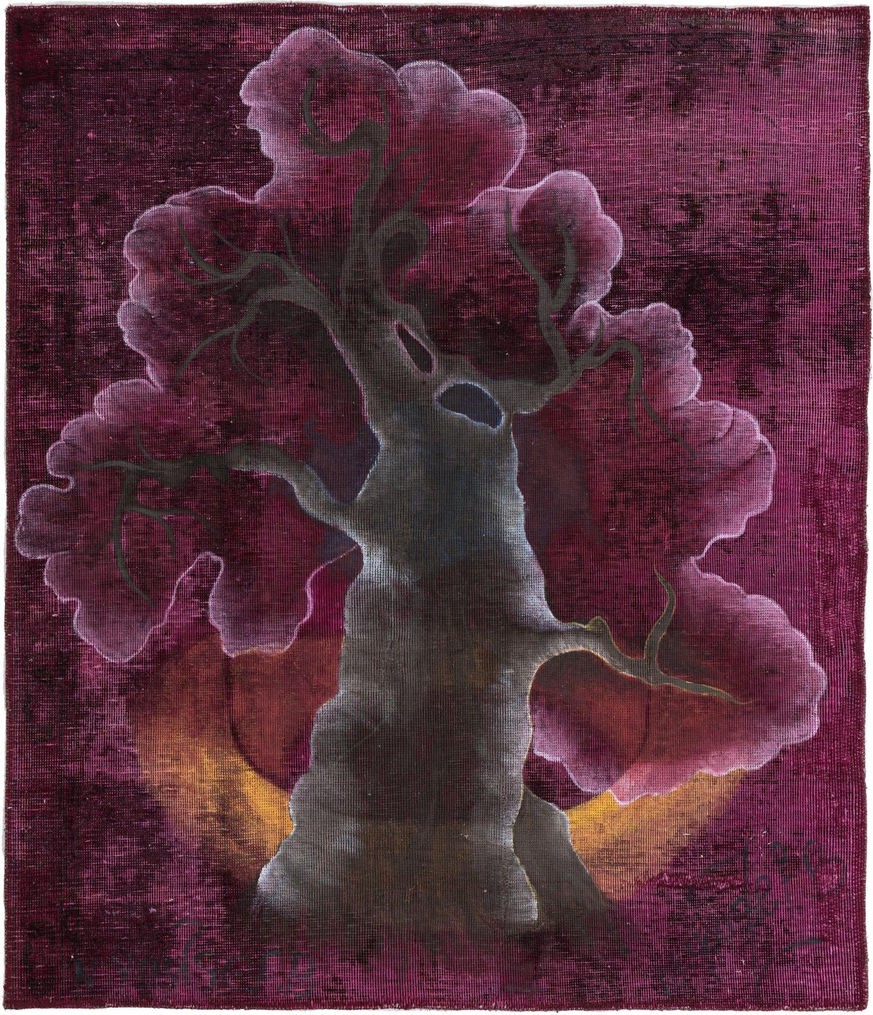 3' 7 x 4' 2  Hand Knotted Ultra Vintage Persian Wool Square Rug