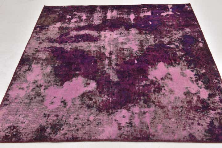 5' x 5' 2 Hand Knotted Ultra Vintage Persian Wool Square Rug