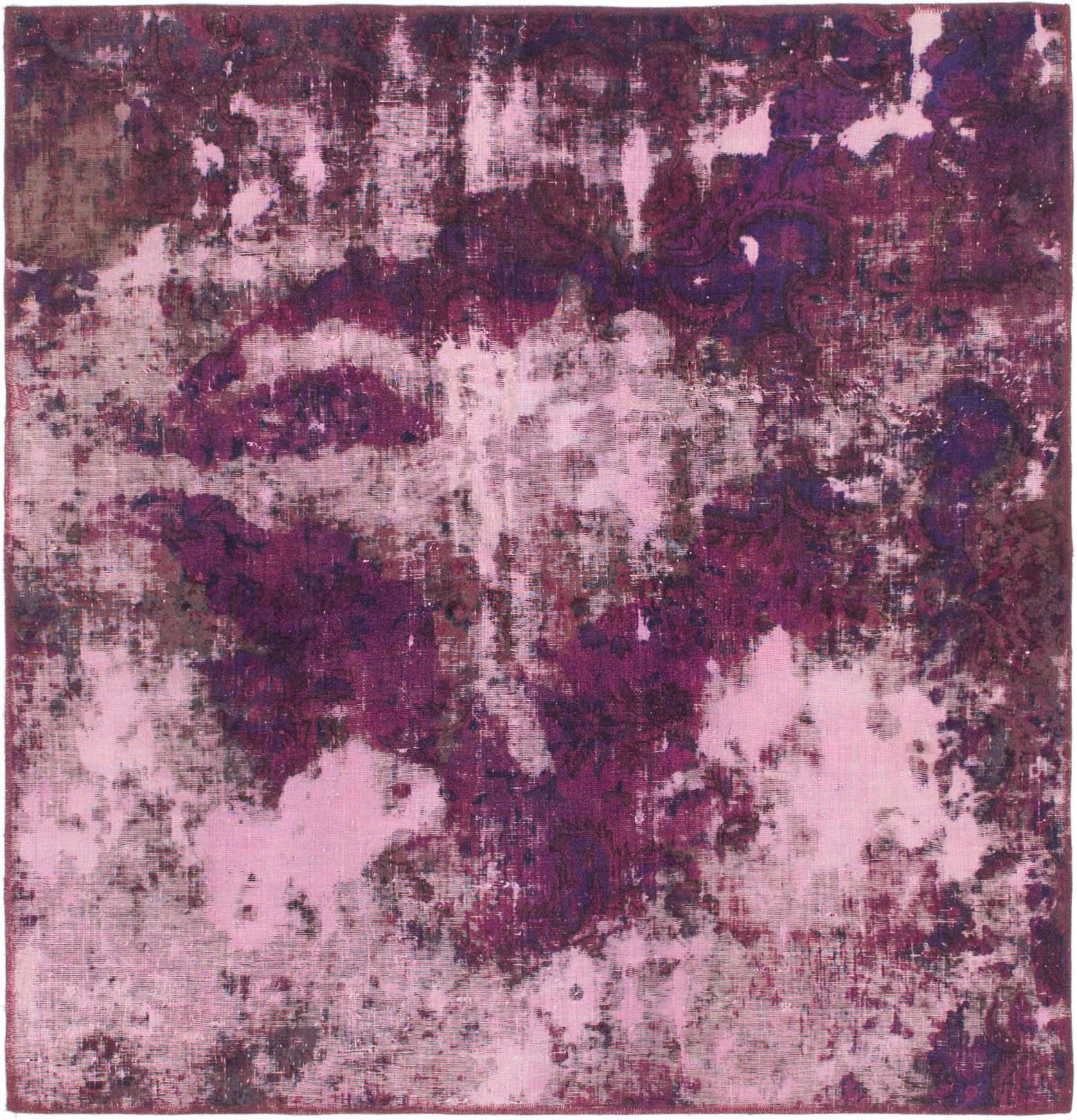5' x 5' 2 Hand Knotted Ultra Vintage Persian Wool Square Rug
