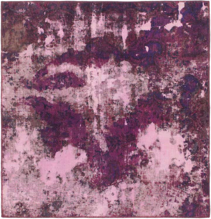 5' x 5' 2 Hand Knotted Ultra Vintage Persian Wool Square Rug