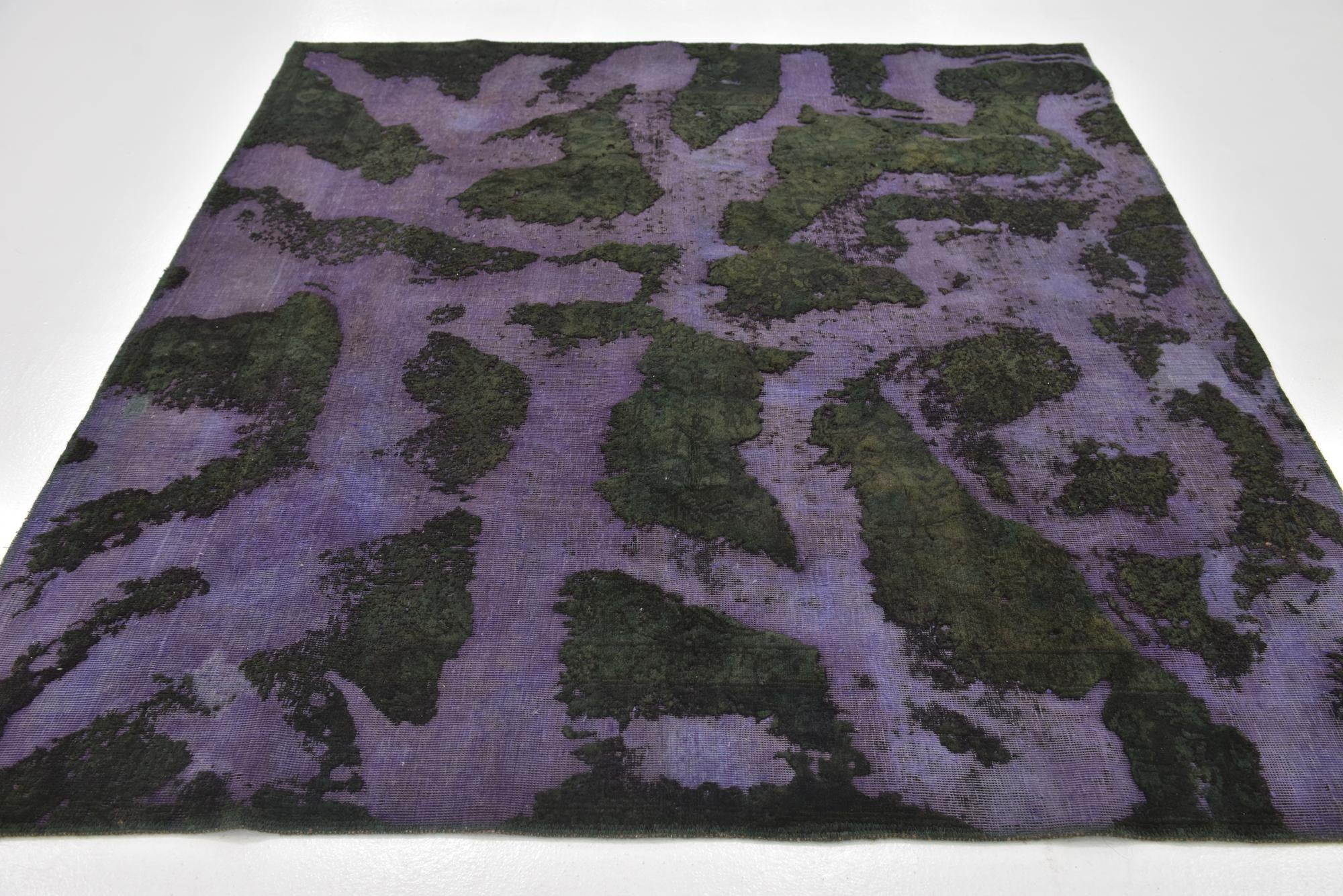 6' x 6' 8 Hand Knotted Ultra Vintage Persian Wool Square Rug