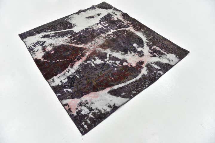 5' x 5' 7 Hand Knotted Ultra Vintage Persian Wool Square Rug