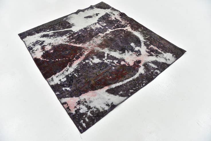 Detail image of 5' x 5' 7 Hand Knotted Ultra Vintage Persian Wool Square Rug