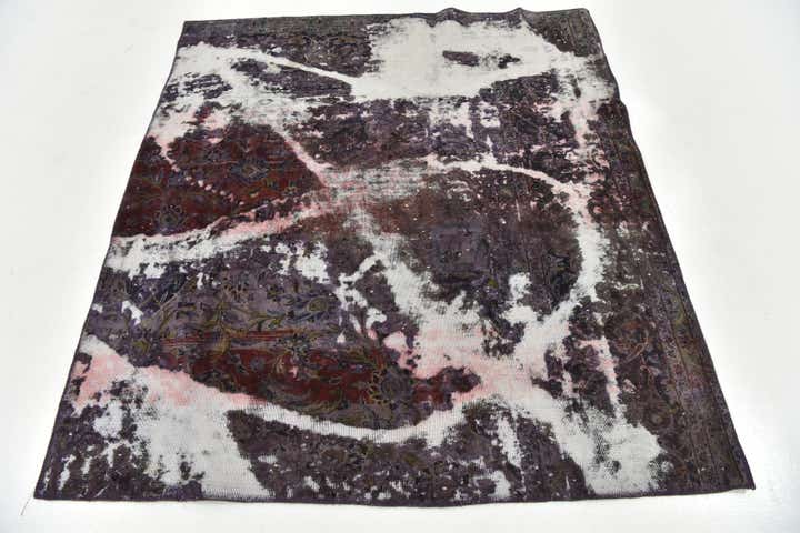 5' x 5' 7 Hand Knotted Ultra Vintage Persian Wool Square Rug