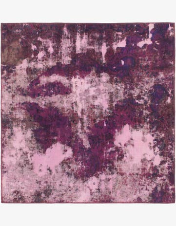 5' x 5' 2 Hand Knotted Ultra Vintage Persian Wool Square Rug