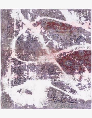 5' x 5' 7 Hand Knotted Ultra Vintage Persian Wool Square Rug