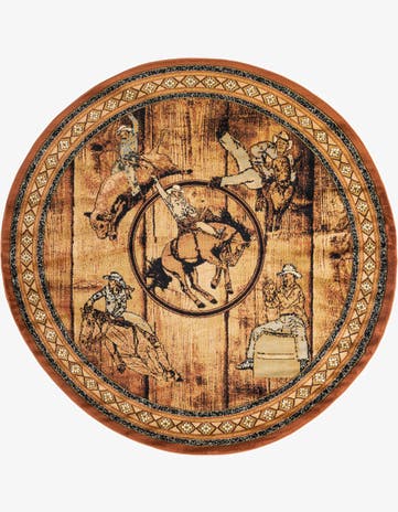 Walnut Pioneer Round Rug
