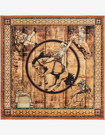 Walnut Pioneer Square Rug