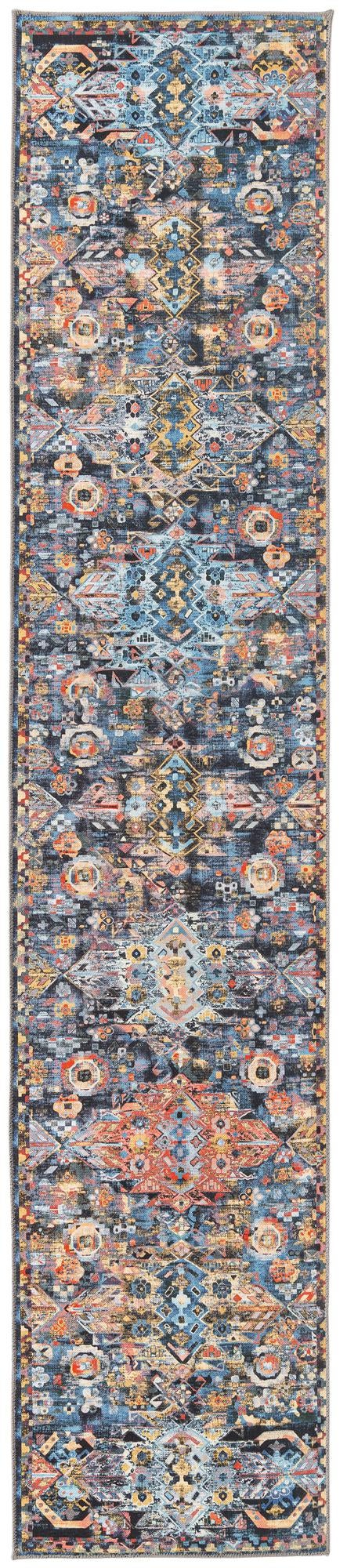 Waters · Geometric Washable Rug, multi
