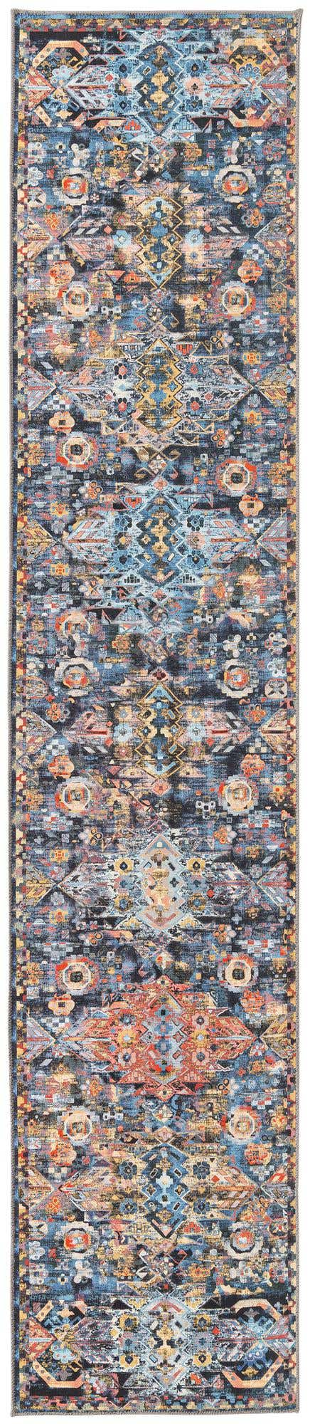 2' 6 x 12' Waters · Geometric Washable Rug, multi