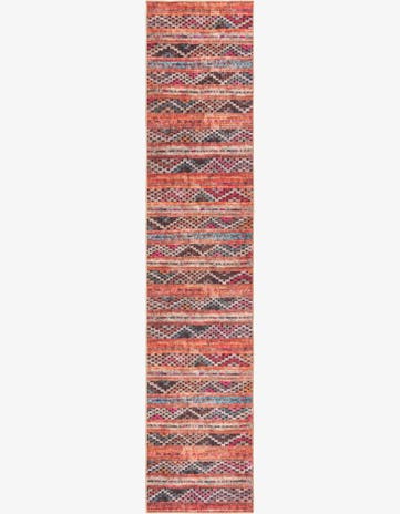 Wetherby · Tribal striped Washable Rug, rust and black
