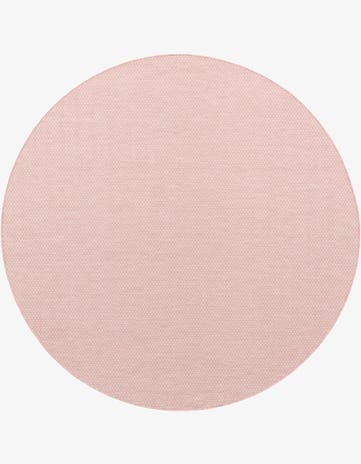 Whisper Pink Easy-Clean Solid Indoor / Outdoor Round Rug