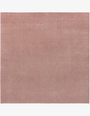 Whisper Pink Easy-Clean Solid Indoor / Outdoor Square Rug