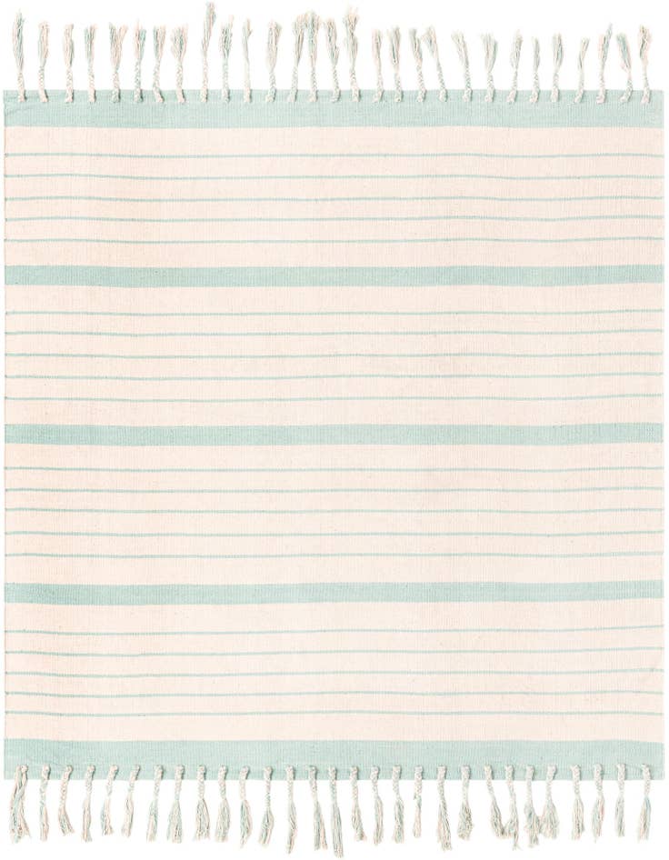 Detail image of 7' 1 x 7' 1 Hand Woven Chindi Cotton Square Rug