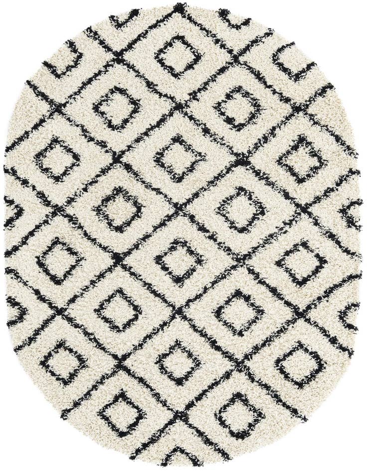 Detail image of 5' 3 x 8' Lattice Shag Oval Rug