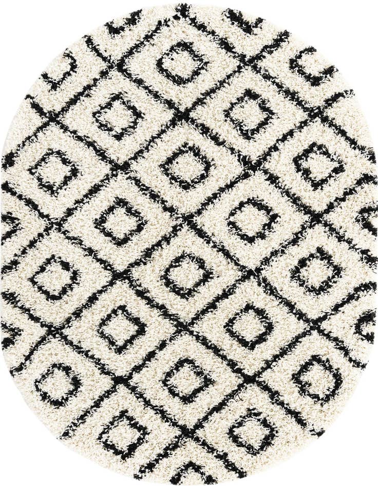 Detail image of 4' x 6' Lattice Shag Oval Rug