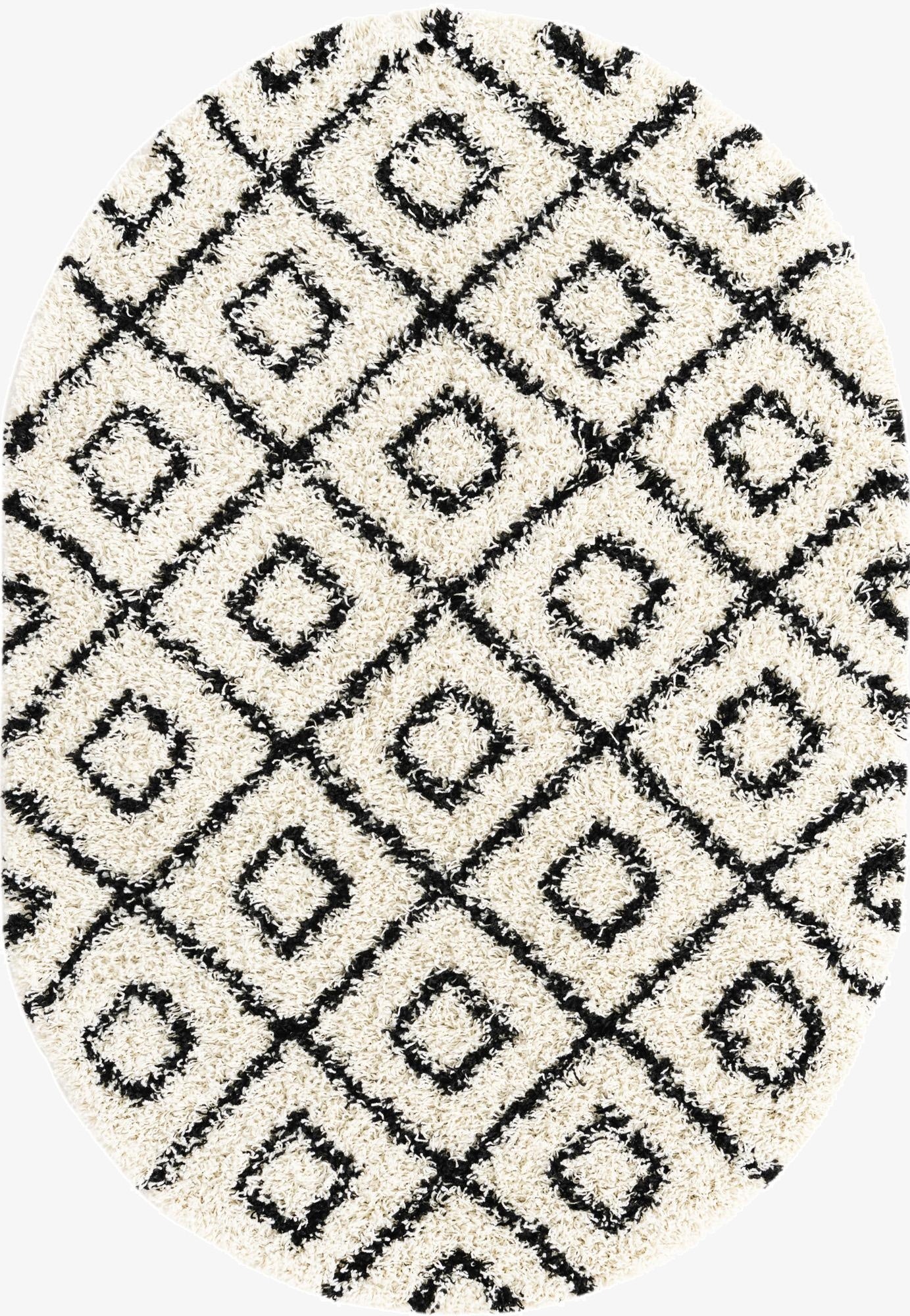 4' x 6' Trellis Shag Oval Rug
