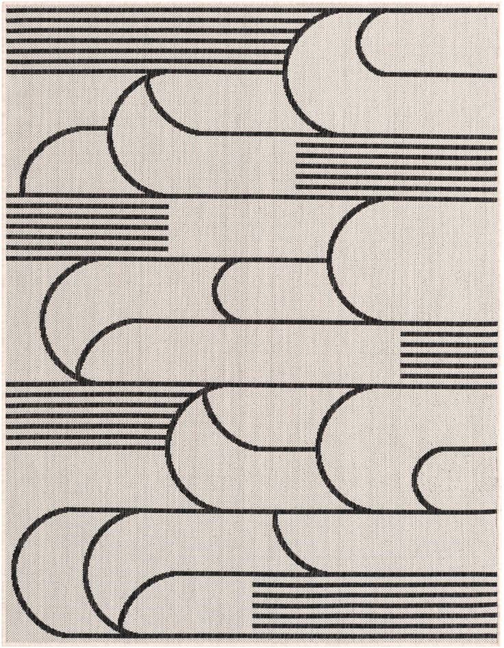 Detail image of 4' x 6' Easy-Clean Modern Indoor / Outdoor Rug