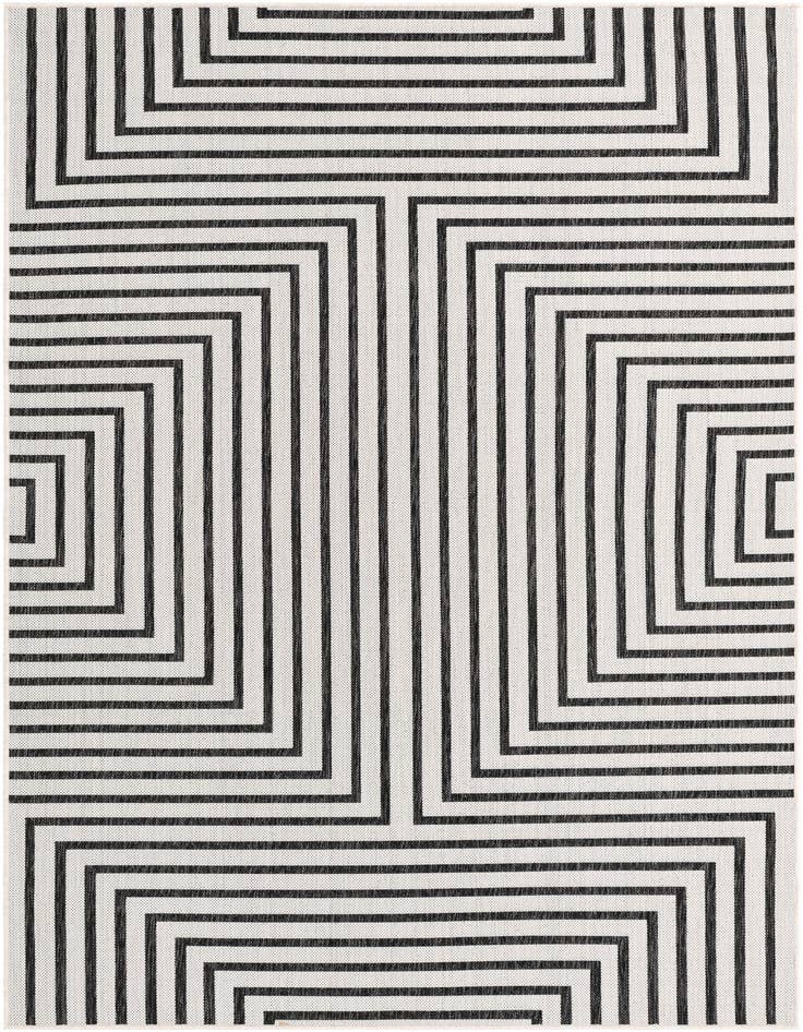 Detail image of 5' 3 x 8' Easy-Clean Modern Indoor / Outdoor Rug