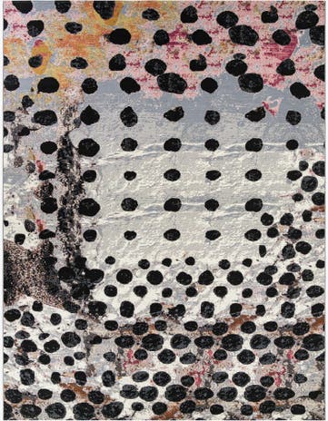 White and Black Easy-Clean Modern Indoor / Outdoor Rug