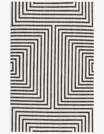 White and Black Easy-Clean Modern Indoor / Outdoor Rug