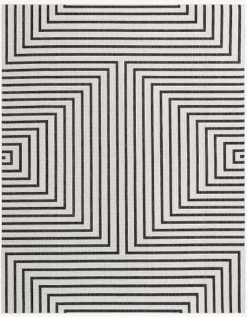 White and Black Easy-Clean Modern Indoor / Outdoor Rug