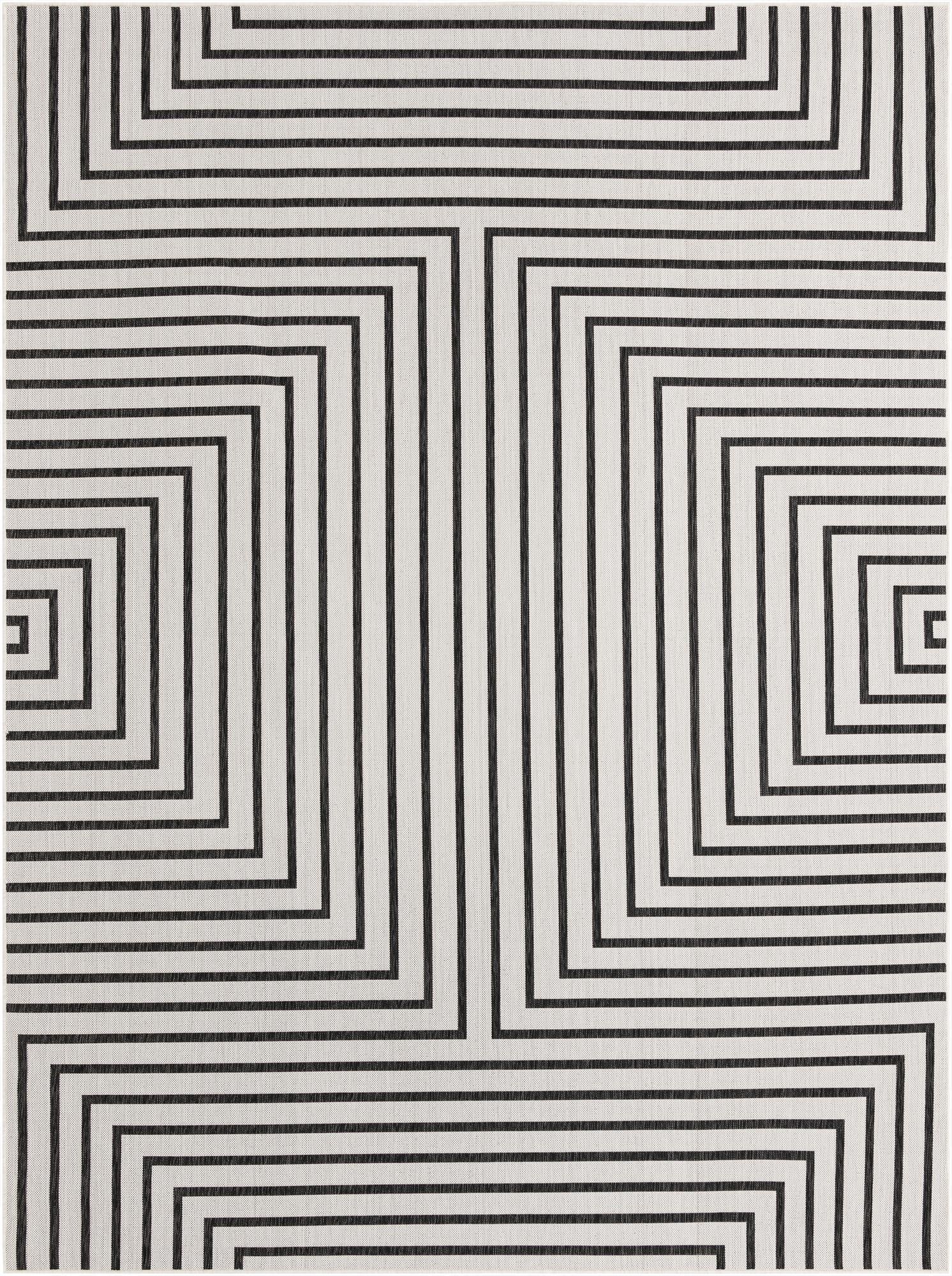 9' x 12'  Washable Modern Indoor / Outdoor Rug