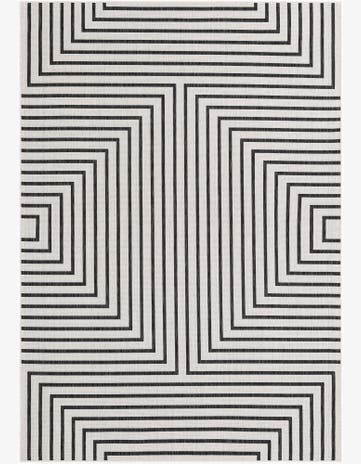 White and Black Easy-Clean Modern Indoor / Outdoor Rug