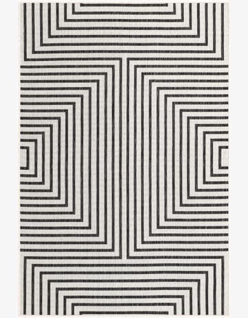 White and Black Easy-Clean Modern Indoor / Outdoor Rug