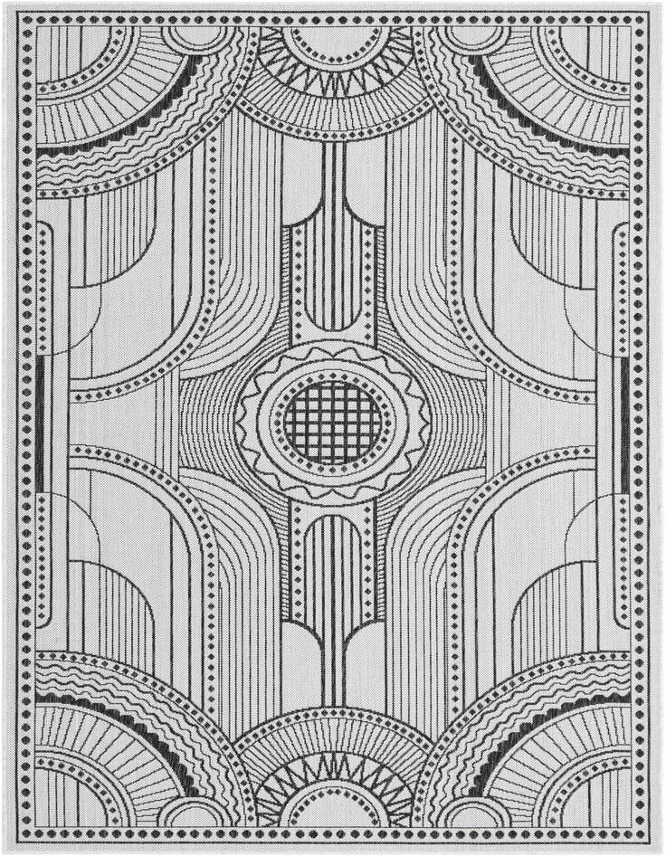 Detail image of 5' 3 x 8' Easy-Clean Traditional Indoor / Outdoor Rug
