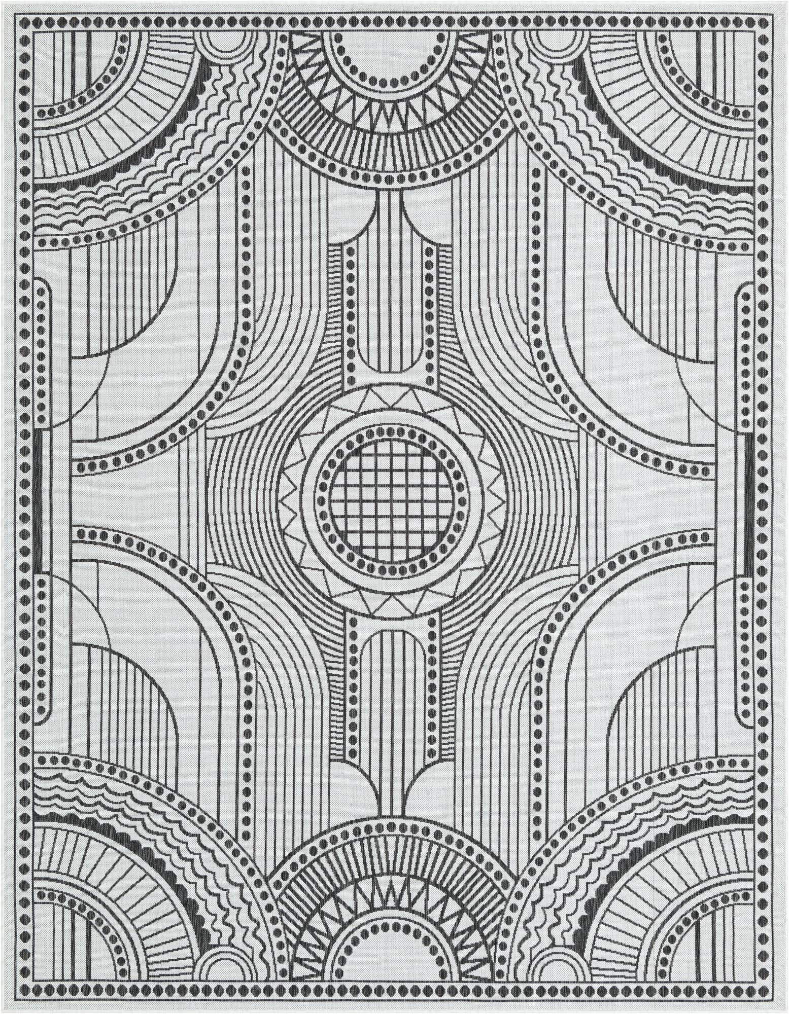 7' 10 x 10' Easy-Clean Traditional Indoor / Outdoor Rug