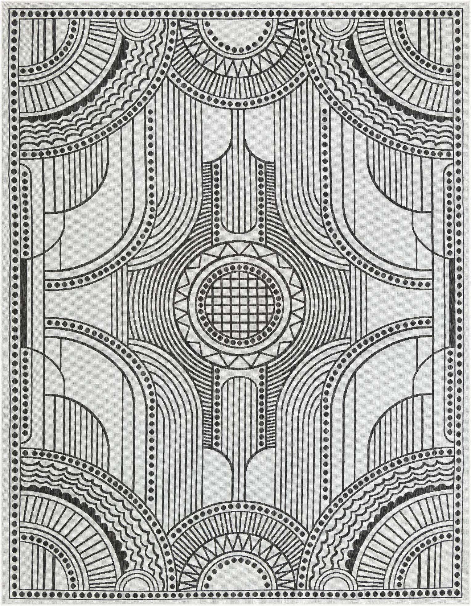 9' x 12' Easy-Clean Traditional Indoor / Outdoor Rug
