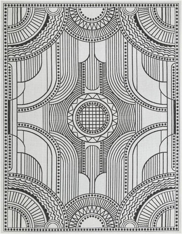 Detail image of 9' x 12' Easy-Clean Traditional Indoor / Outdoor Rug