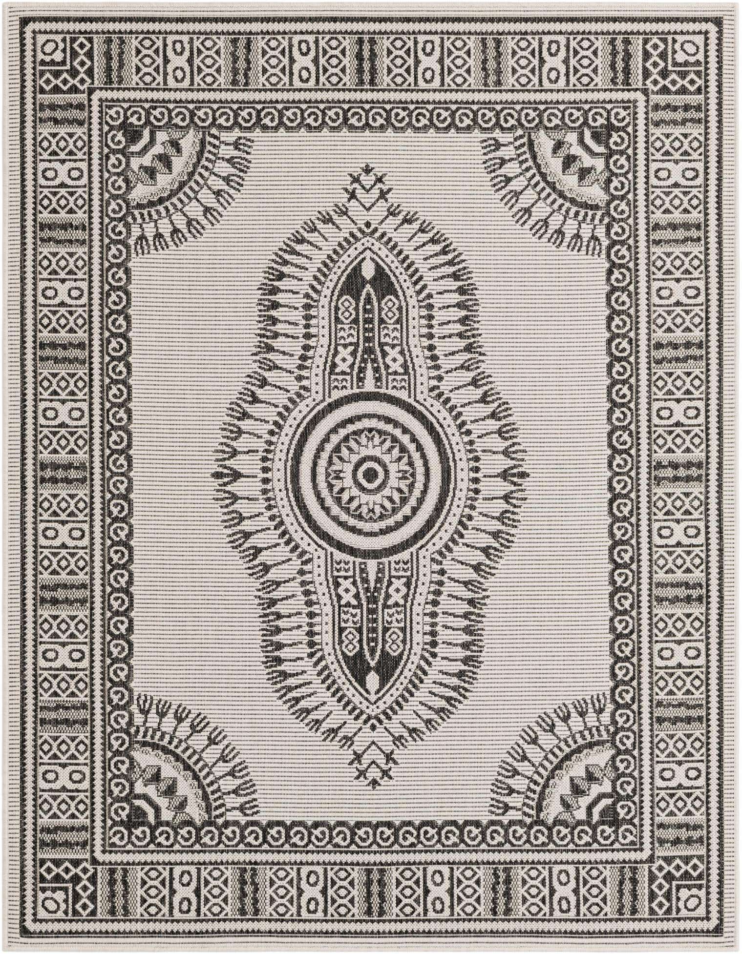 5' 3 x 7' Easy-Clean Traditional Indoor / Outdoor Rug